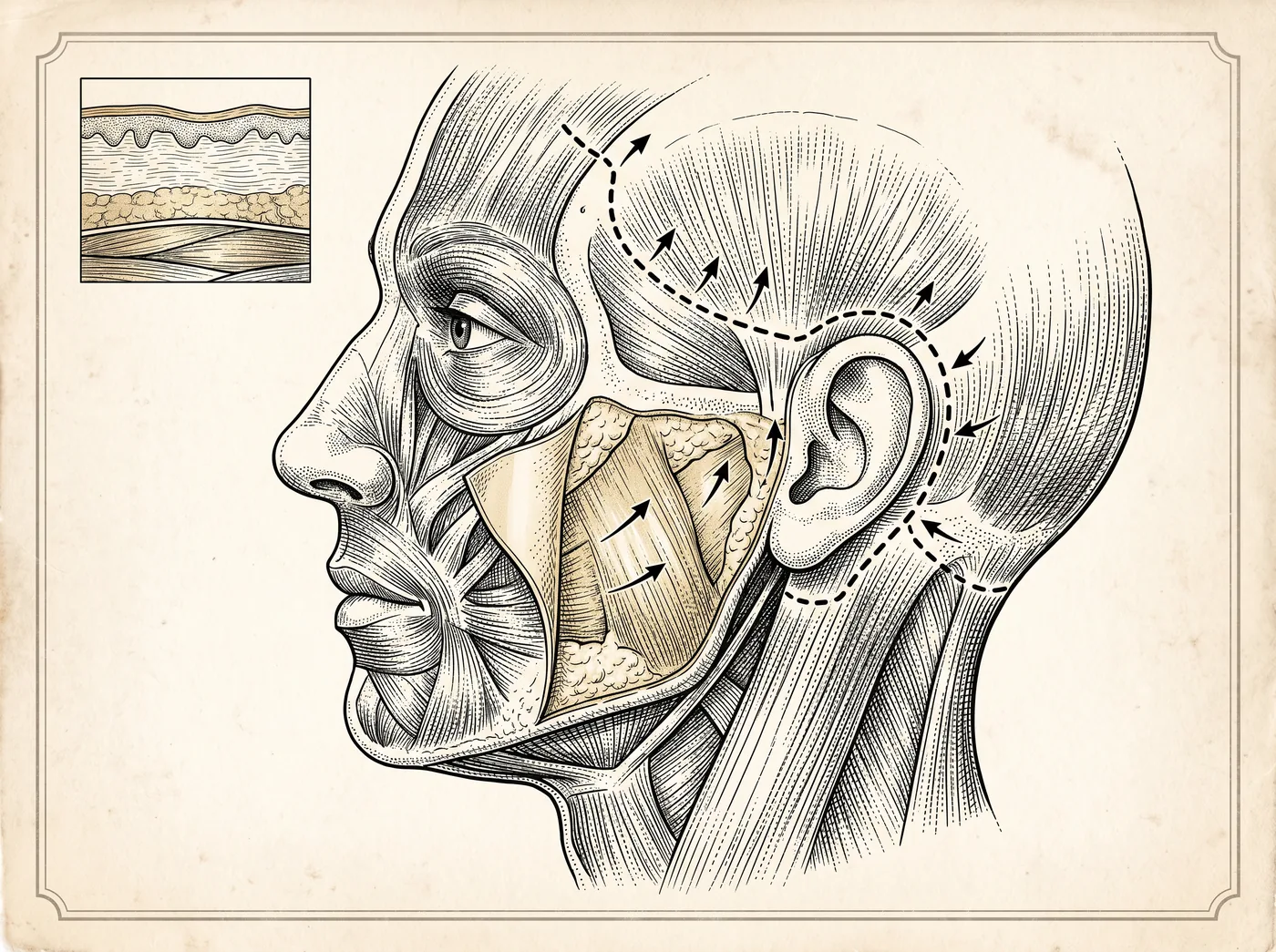 Ilustración — Estiramiento Facial (Lifting)